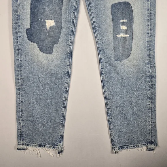 Mother High Waisted Hiker Hover Chew Jean Size 29 High Rise Patches Button Fly - Picture 6 of 16